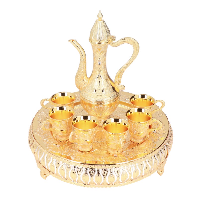 Wine Glasses Golden European Style Wine Set Metal Small Wine Glass Wine Jug Wine Dispenser - Image 2