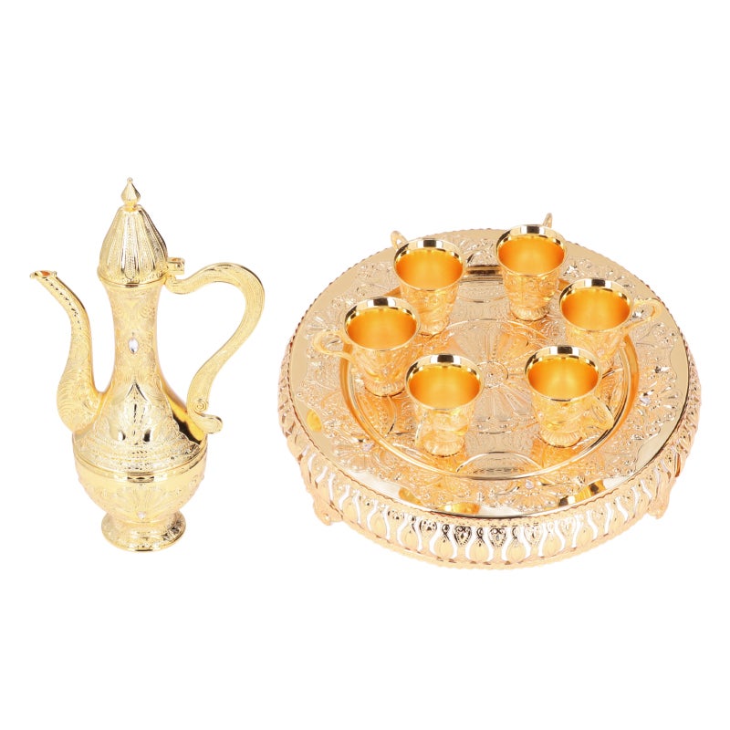 Wine Glasses Golden European Style Wine Set Metal Small Wine Glass Wine Jug Wine Dispenser - Image 3