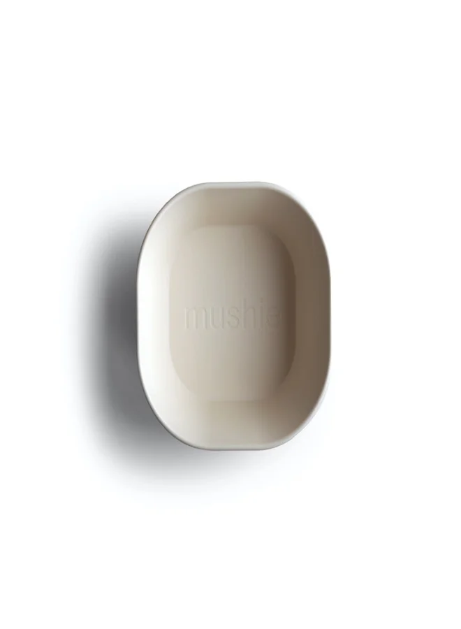 mushie Set Of 2 Square Dinner Bowls - Ivory