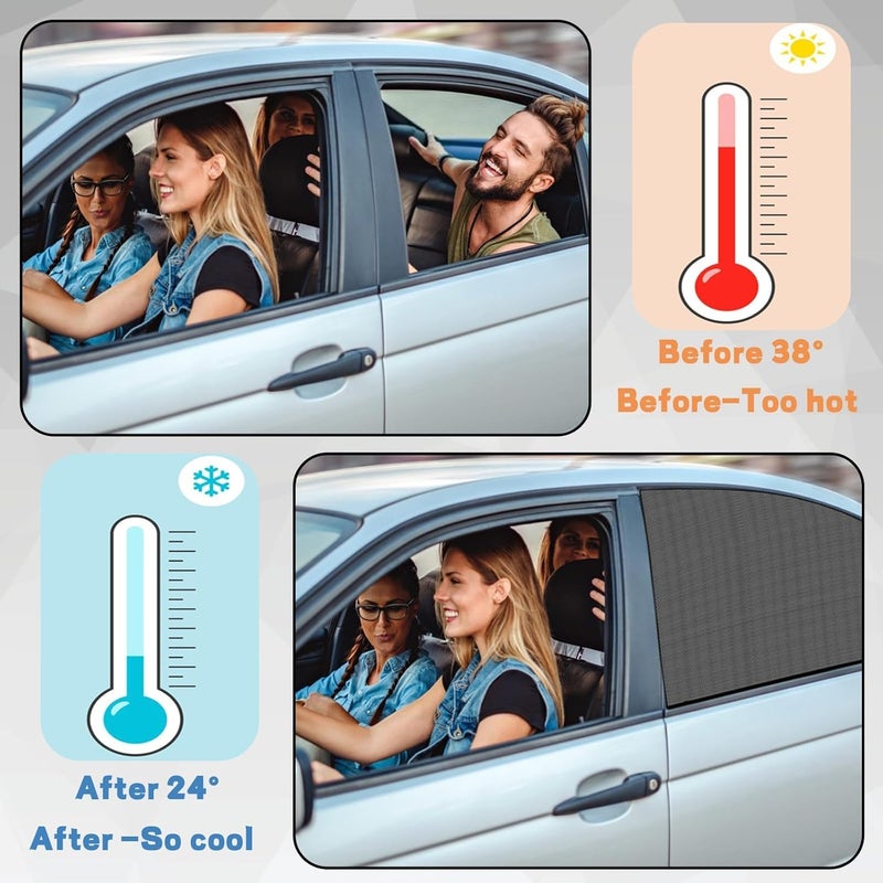 2 Pack Car Window Shades for Toyota Highlander 2020-2026, Car Sun Shade Side Window Breathable Mesh Car Window Screen Streched up Sun Block Covers,Rear Side Windows,Rear Side Windows - Image 3