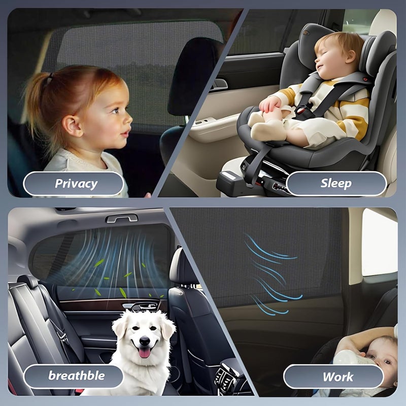 2 Pack Car Window Shades for Toyota Highlander 2020-2026, Car Sun Shade Side Window Breathable Mesh Car Window Screen Streched up Sun Block Covers,Rear Side Windows,Rear Side Windows - Image 4