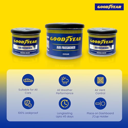 GOODYEAR SPRINTMAX Goodyear Ocean Fragrance Car Air Freshener Gel 40g – Long Lasting Musk Fragrance Car Perfume Scent for 7 Weeks, Odor Remover & Car Interior Deodorizer - Image 5