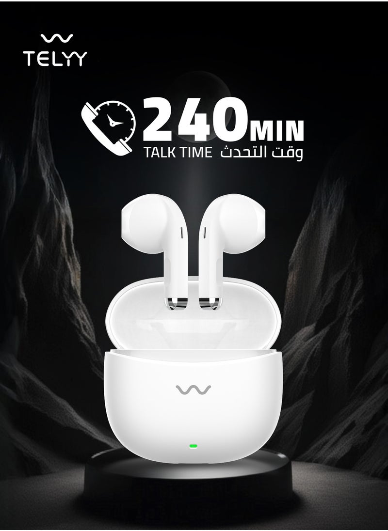 TELYY - T210 Bluetooth TWS Headphones with Touch Control, Pure Bass, Long Battery Life and Free Silicone Case - Image 1