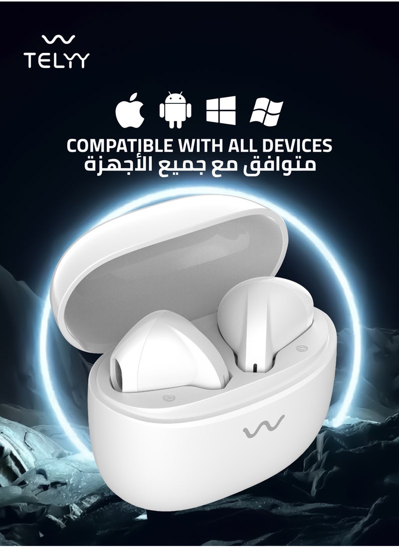 TELYY - T210 Bluetooth TWS Headphones with Touch Control, Pure Bass, Long Battery Life and Free Silicone Case - Image 1