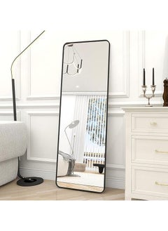 Beauenty Length Mirror 155x45cm, Floor Mirrors with Aluminum Alloy Frame Free-Standing Leaning Large Bedroom Dressing Mirror, Full Body Mirror with Stand for Living Room,Bedroom, White  - Image 2