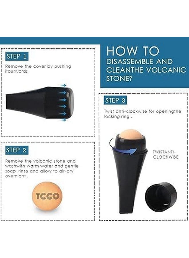 Caltero Instamatte Mattifying Oil-Absorbing Volcanic Roller, Reusable Facial Skincare Tool Oil Control Roller for Oily Skin Care, Mattifying Face Roller-2024 - Image 3