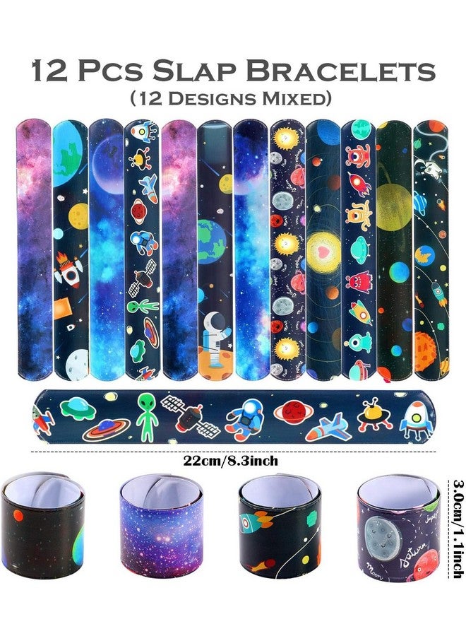 STORE 2508 Store2508 Pack of 12 Planet Starry Night Astronaut Theme Slap Bracelets Bands for Kids Birthday Party Return Gifts for Boys Girls - Image 2