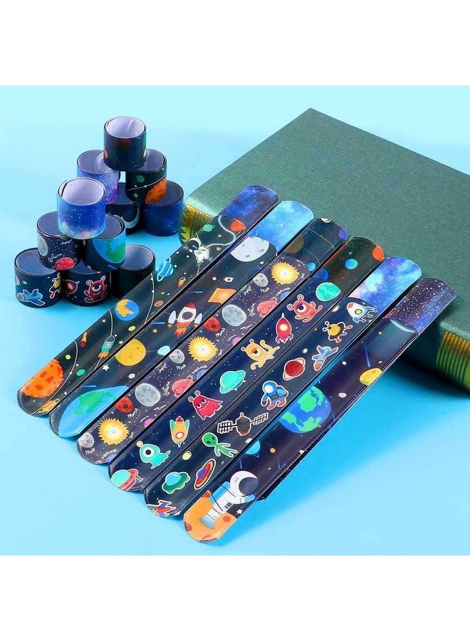 STORE 2508 Store2508 Pack of 12 Planet Starry Night Astronaut Theme Slap Bracelets Bands for Kids Birthday Party Return Gifts for Boys Girls - Image 3