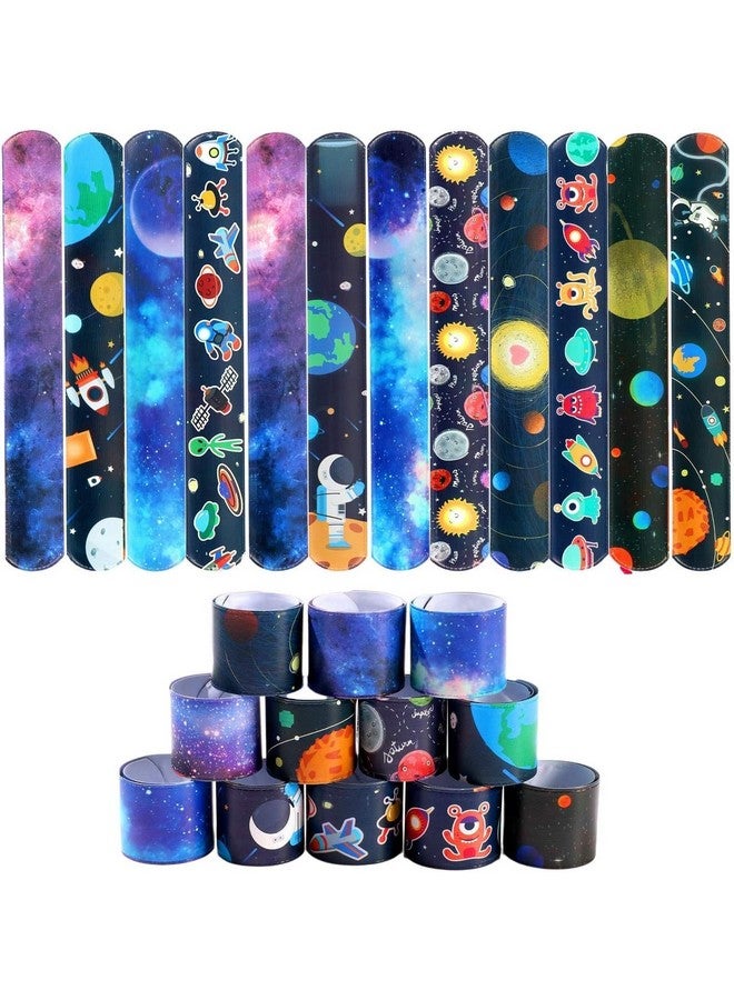 STORE 2508 Store2508 Pack of 12 Planet Starry Night Astronaut Theme Slap Bracelets Bands for Kids Birthday Party Return Gifts for Boys Girls - Image 1