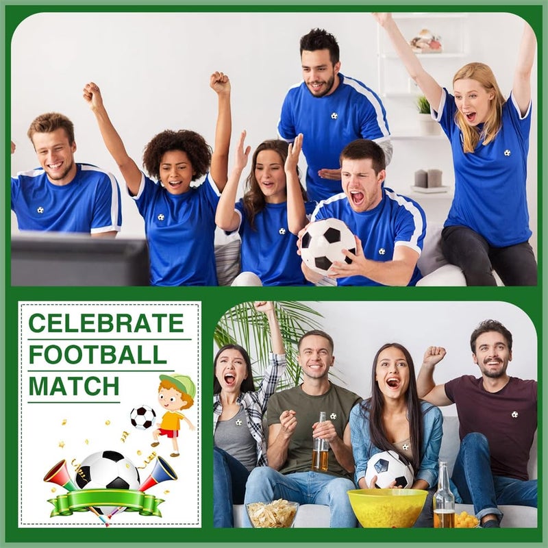 Luckam Soccer Lapel Pin, 18 Pcs Soccer Brooch, Soccer Ball Cartoon Round Metal Pins, Football Hat Shirt Pin Tie Tack Pinback, Men Women Brooches Sports Accessories Charm Decoration - Image 5