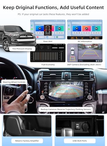 Dasaita Snapdragon Head Unit for Toyota 4Runner 2010-2023, Wireless Carplay & Android Auto, 8GB+256GB Plug and Play GPS Navigation, Voice Control Car Stereo, Built-in 5G WiFi, 4G Cellular, Black - Image 3