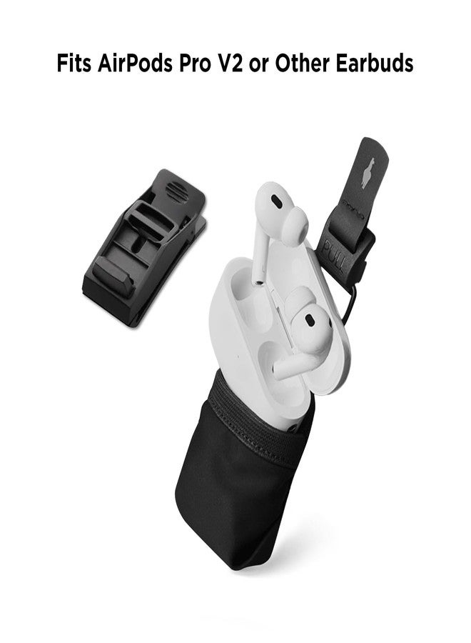 ALPAKA HUB Earbuds Pouch - Soft Elastane & Ballistic Nylon 840D Headphone Case Compatible with AirPods Pro - Wireless Open Earbuds Holder Organizer with HUB Magnetic Suction Clip, Weatherproof Fabric - Image 2