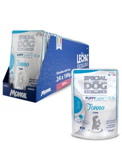Monge Special Dog Excellence by Monge | Puppy & Junior Dog Wet Food with Tuna | Super Premium Complementary Wet Puppy Food | Chunkies in Pouch - Pack of 24x100g  - Image 1