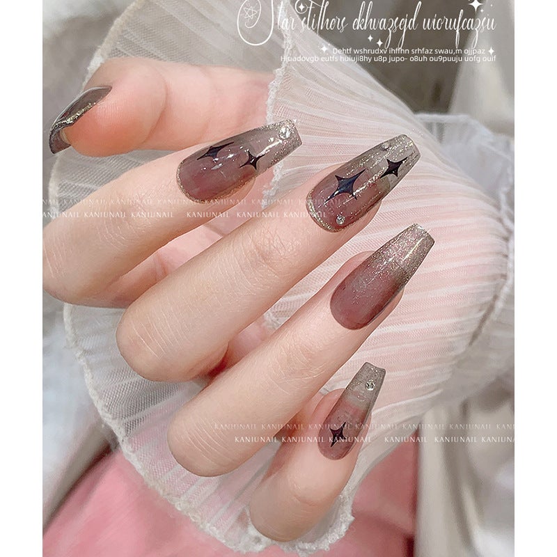 Star Manure Stickers Small Fragrant Wind Adhesive 3D Gold Silver Black White Flash Star Aha Nail Stickers - Image 3