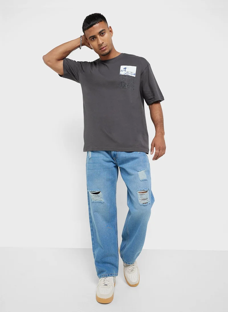 Seventy Five  Oversized Graphic T-Shirt for Men | Best Price UAE