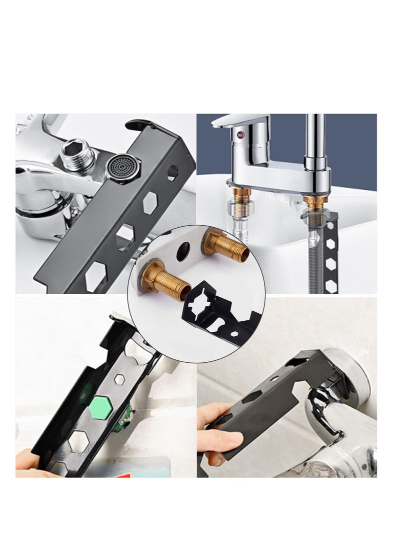 KASTWAVE 2 Pcs Multifunctional Basin Wrench, Faucet Wrench, 14 Sizes Sink Wrench Set, Faucet Plumbing Pipe Tools, Universal Under Sink Plumbers Wrench for Tight Spaces, Wrench Repair Tools for Men - Image 4