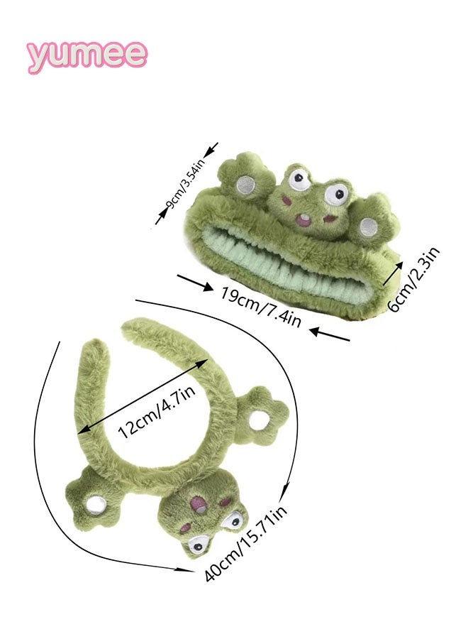 يمي مجموعة من 4 قطع من أربطة الشعر وسوار المعصم اللطيفة، مصنوعة من نسيج ناعم ومريح، تمنع الماء من التنقيط على الذراعين، متعددة الاستخدامات لغسل الوجه والمكياج والاستحمام واليوغا والسبا - Image 3