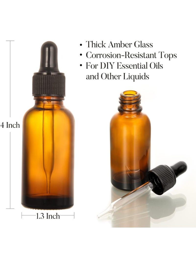Set of 2 Glass Dropper Bottles 30ml Each, Refillable Liquid Droppers with Precision Pipette for Essential Oils, Serums, Cosmetics, and DIY Liquid Storage - Image 2