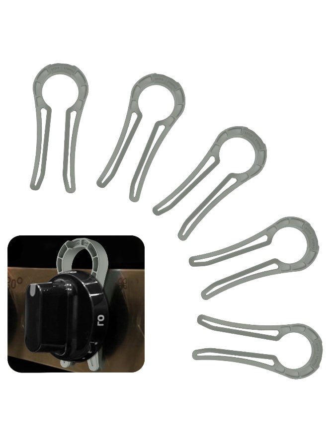 Anysun Gas Stove Knob Lock, Baby Proof Oven Knobs Covers Lock for Child Safety (5 Pack) Grey - Image 1