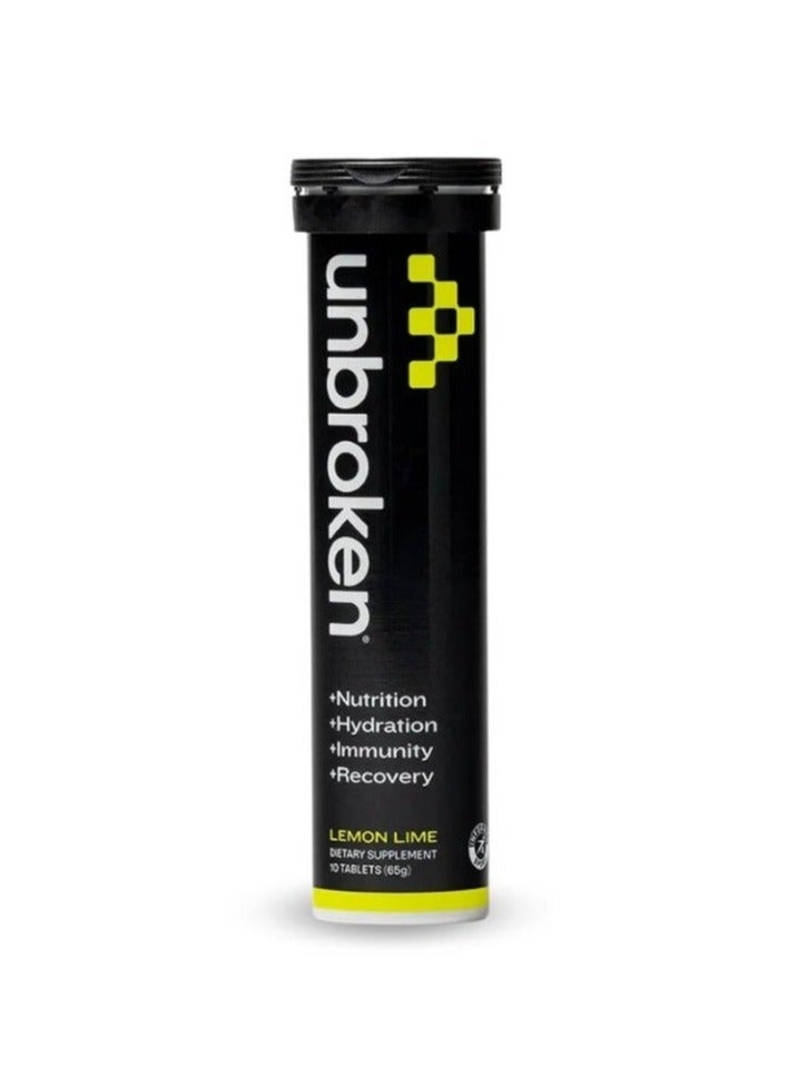 Unbroken Recovery Amino Energy Tablets with EAA & BCAA, Lemon Lime, 10 Servings - Image 1