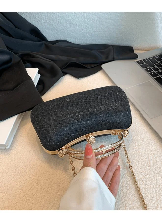 تايك تو Black Embellished Crystal Clutch