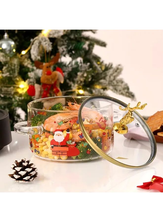 Golden Elk Borosilicate Glass Pot With Lid Microwave Oven And Dishwasher Safe - Image 4