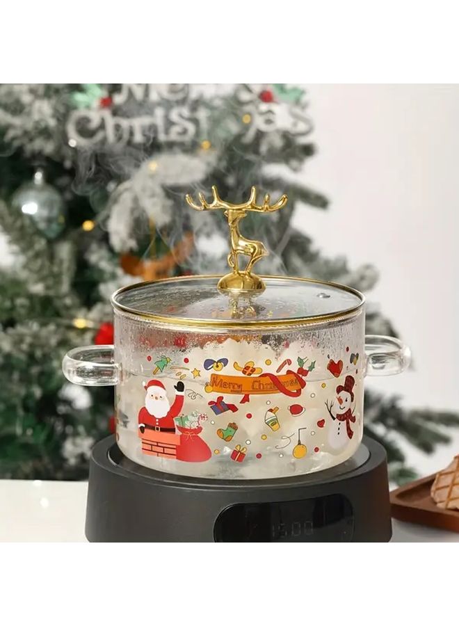 Golden Elk Borosilicate Glass Pot With Lid Microwave Oven And Dishwasher Safe - Image 2