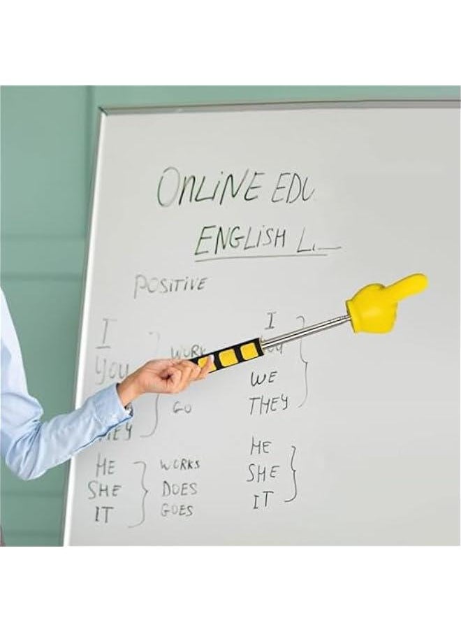 OCTOBER Telescopic Teachers Pointer Stick Extendable Finger Pointer Stick Pointing Stick for Classroom Supplies Presentation, Yellow  - Image 2
