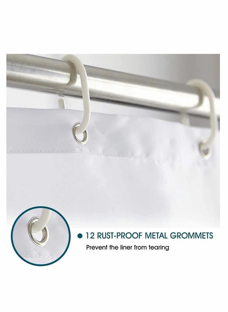 Excefore Floral Shower Curtain with 12 Hooks Pink Flowers Green Leaves Shower Curtain Set for Bathroom, Watercolor Boho Bath Curtain Set, Waterproof Fabric Shower Curtain - Image 5