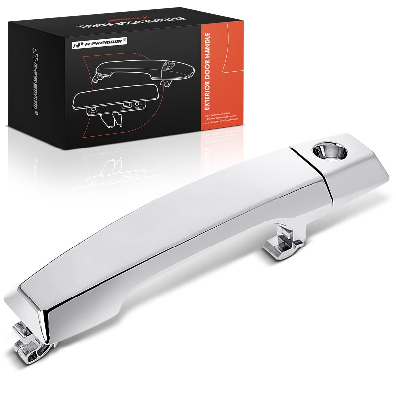 APremium Front Left Driver Side Exterior Door Handle with Keyhole Compatible with Nissan Titan 20042015 Armada 20072010 Pathfinder Armada 2004 Chrome Replace 80647ZC00A