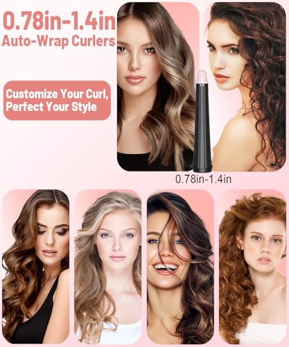 PUREGUST 0.78in-1.4in Conical Long Barrels Attachment for Dyson Airwrap HS01 HS05 HS08 Accessories, 20MM-36MM Auto-Wrap Curling Iron Curlers for Professional Barrels Curl and Wave Curl Hair, Pink - Image 3