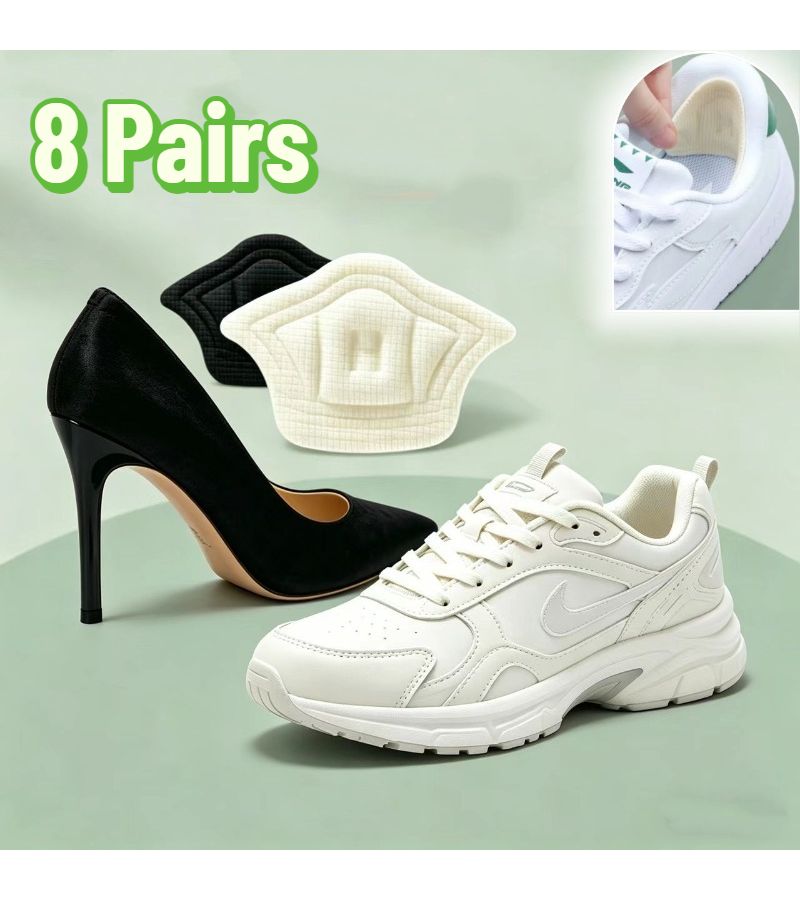 8 Pairs Apricot Adjustable Shoe Heel Lift Stickers Cut to Fit for Sneakers High Heels Running Shoes - Image 1