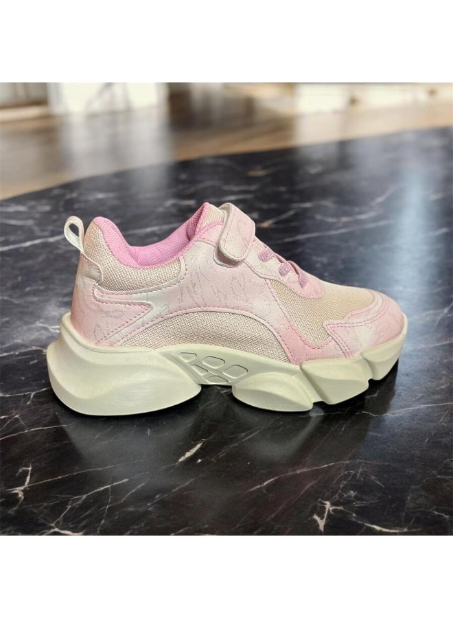 Kids Lightweight Rose Sneakers with Thick Sole, Velcro Strap & Breathable Mesh - Image 3