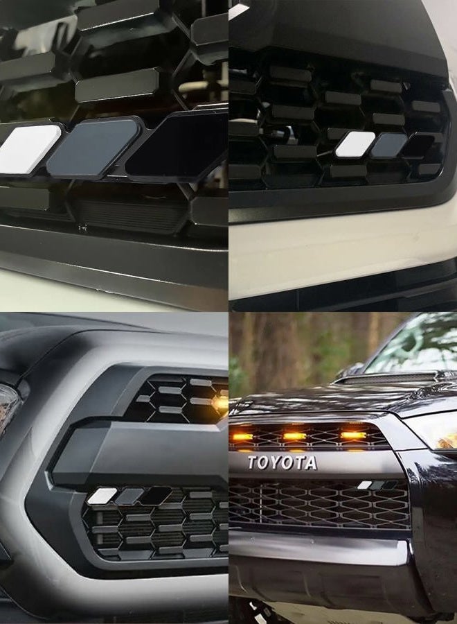 OXILAM Tri-color Grille Badge Emblem Decoration Accessories Car Truck Label Fit for Tacoma 4Runner Tundra Sequoia Rav4 Highlander (White, Gray, Dark Gray) - Image 2