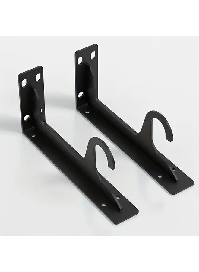2 Heavy Duty Metal Wall Hooks 15 15 Inch with Screws Triangle Support Bracket for Wardrobe Entryway - Image 2