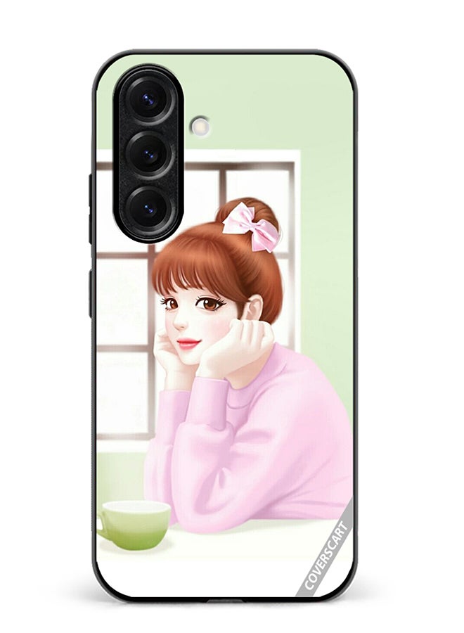 VR CREATIVE Protective Case Cover For Samsung Galaxy A56 Girl Having Tea Design Multicolour