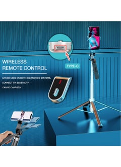 Generic Dual-Light 1.8M Selfie Stick Tripod, Retractable Mobile Phone Holder, Supports Bluetooth Remote Control, Suitable For Shooting On Various Occasions  - Image 5