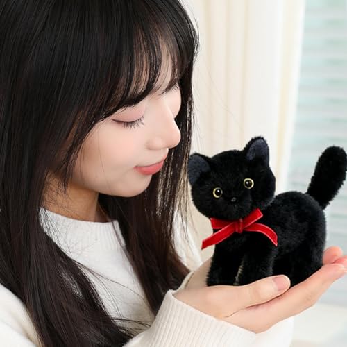 Ditucu Black Cat Stuffed Animals Cute Soft Kitten Plush Doll Small Kitty Plushies Toys Gifts for Kids 6 inch - Image 5