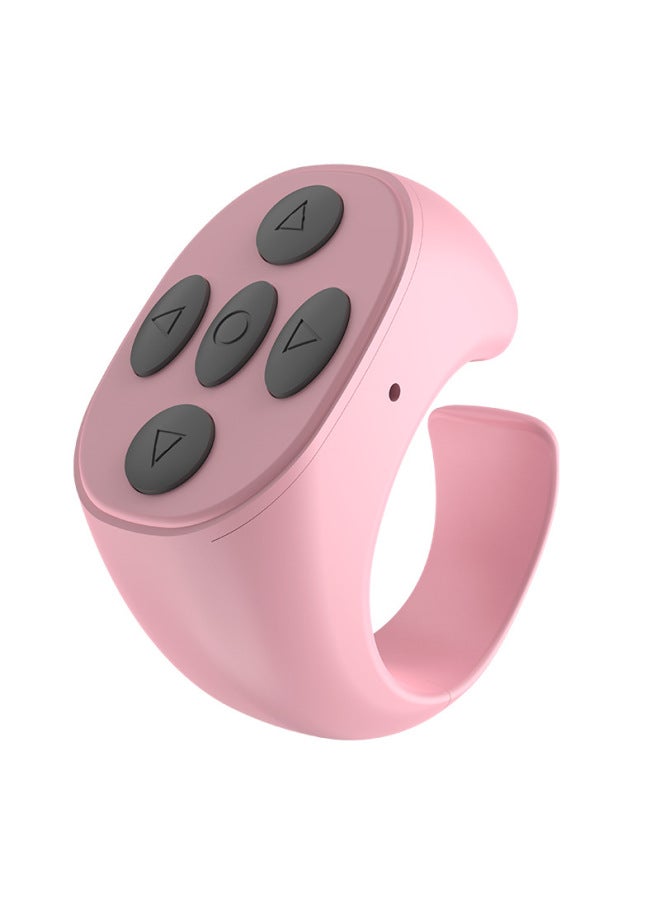 Mobile Phone Bluetooth Remote Control With Charging Bin Camera Controller Self-timer Artifact Tremolo Ring Ring Remote Control-Color:Yuntian Girl Powder  - Image 1