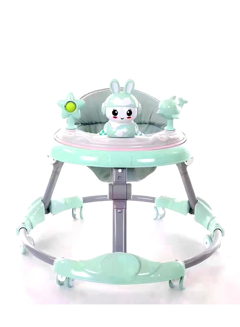 GOLD MANTIS Baby Walker with Musical Toys | Assorted Color | Foldable & Adjustable Height for Boys and Girls | Comfortable Seat | Baby Learning Walker (6+ Months) - Image 1