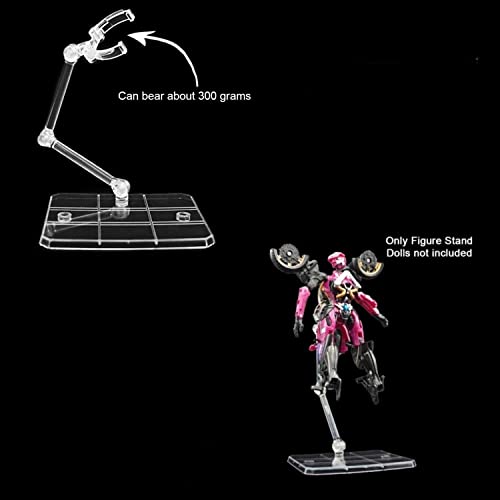 TSY TOOL 2 Pcs of HG144 Action Figure Stand, Display Holder Base, Doll Model Support Stand Compatible with 6" HG RG SD SHF Gundam 1/44 Toy Clear - Image 3