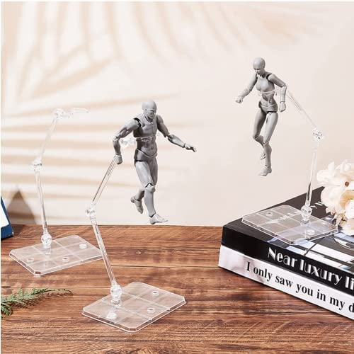 TSY TOOL 2 Pcs of HG144 Action Figure Stand, Display Holder Base, Doll Model Support Stand Compatible with 6" HG RG SD SHF Gundam 1/44 Toy Clear - Image 5