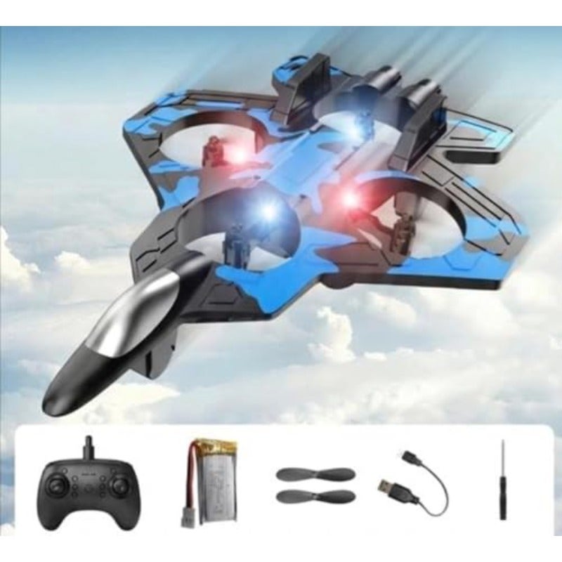 Flying Toy 360 Rotation RC Drone with Real Fighter Design Shockproof Intelligent Auto Stability Easy to Use for Beginners Gift for Adults 2 Batteries - Image 3