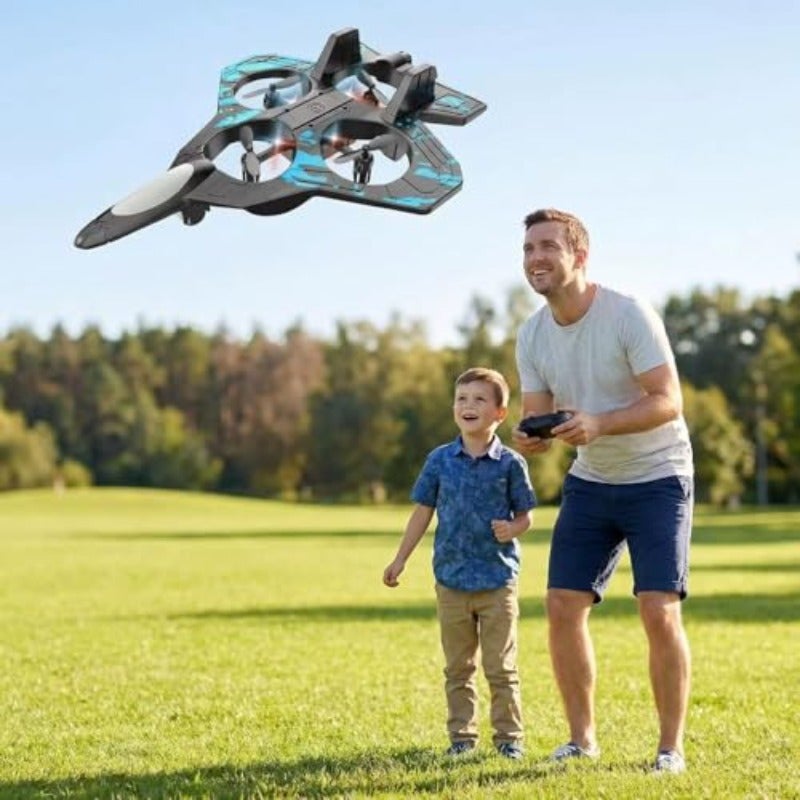 Flying Toy 360 Rotation RC Drone with Real Fighter Design Shockproof Intelligent Auto Stability Easy to Use for Beginners Gift for Adults 2 Batteries - Image 4