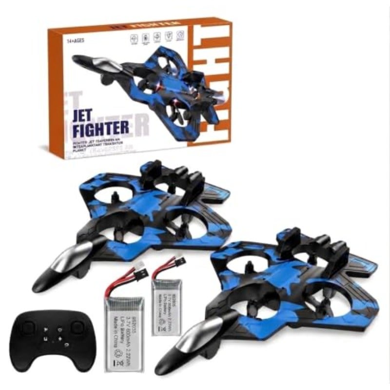 Flying Toy 360 Rotation RC Drone with Real Fighter Design Shockproof Intelligent Auto Stability Easy to Use for Beginners Gift for Adults 2 Batteries - Image 2