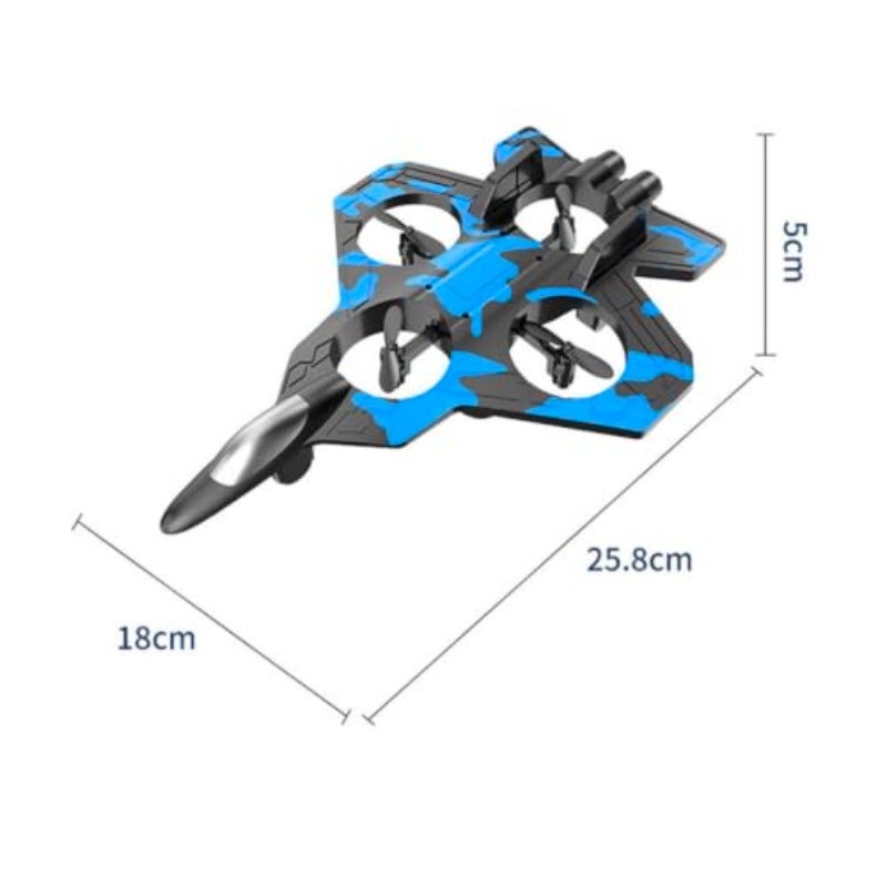 Flying Toy 360 Rotation RC Drone with Real Fighter Design Shockproof Intelligent Auto Stability Easy to Use for Beginners Gift for Adults 2 Batteries - Image 5