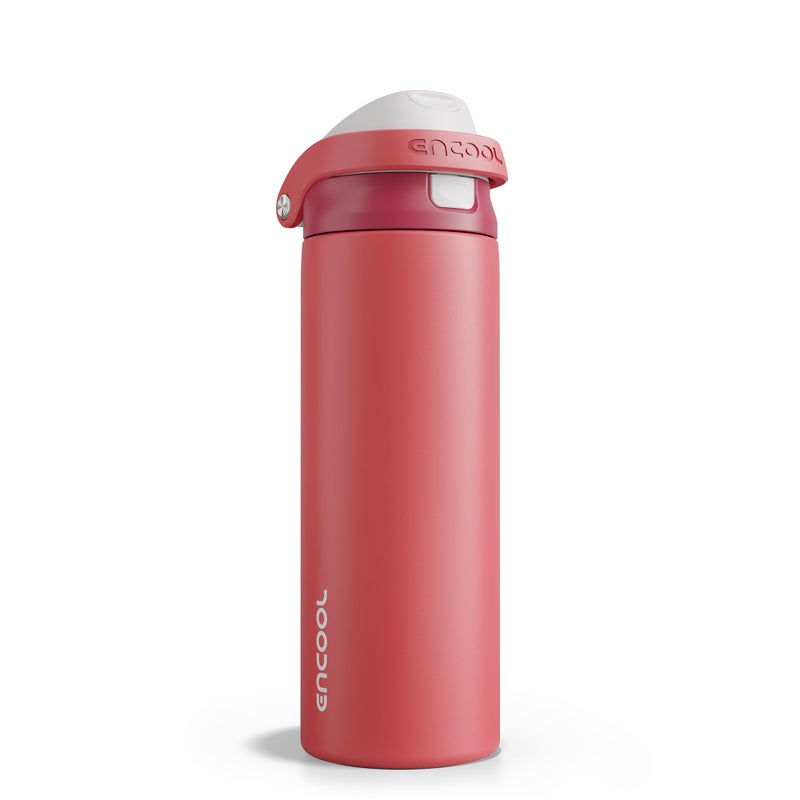 ENCOOL Leakproof Insulated Water Bottle with Straw Dual-Sip Water Bottle Bag-Safe Design for Work, Commute & Gym â€“ Keeps Drinks Cold All Day, 24 oz, Ember Clay - Image 1