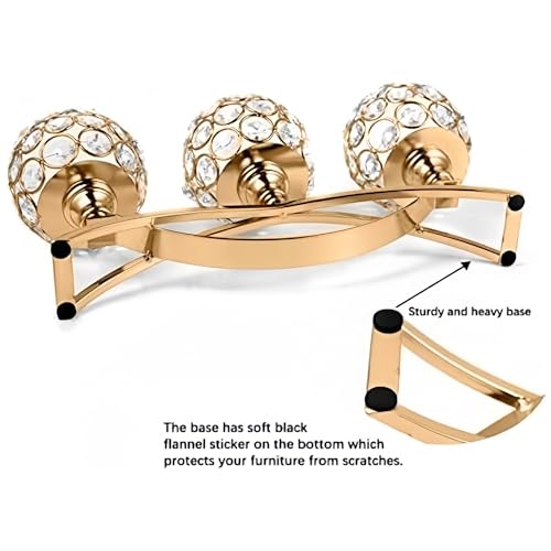 VINCIGANT Gold Candle Holders for Table Centerpiece, 3 Arms Metal Candelabra Candlestick Holders for Home Decor, Wedding, Dinning, Party, Anniversary,Christmas Halloween Decorations - Image 4
