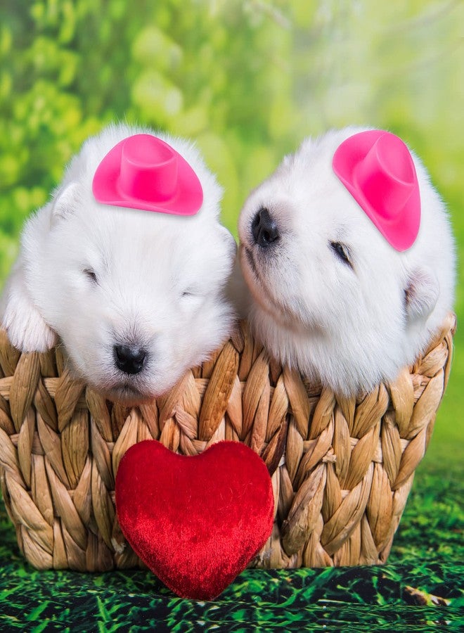 FFNIU 20Pcs Pink Mini Cowboy Hat, Plastic Mini Western Cowgirl Hat for Pretend Play Dollhouse Decoration - Image 4