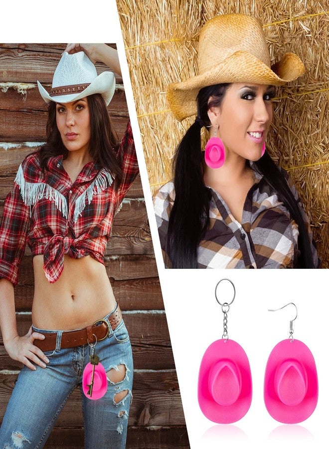 FFNIU 20Pcs Pink Mini Cowboy Hat, Plastic Mini Western Cowgirl Hat for Pretend Play Dollhouse Decoration - Image 3